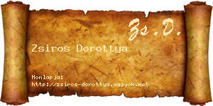 Zsiros Dorottya névjegykártya